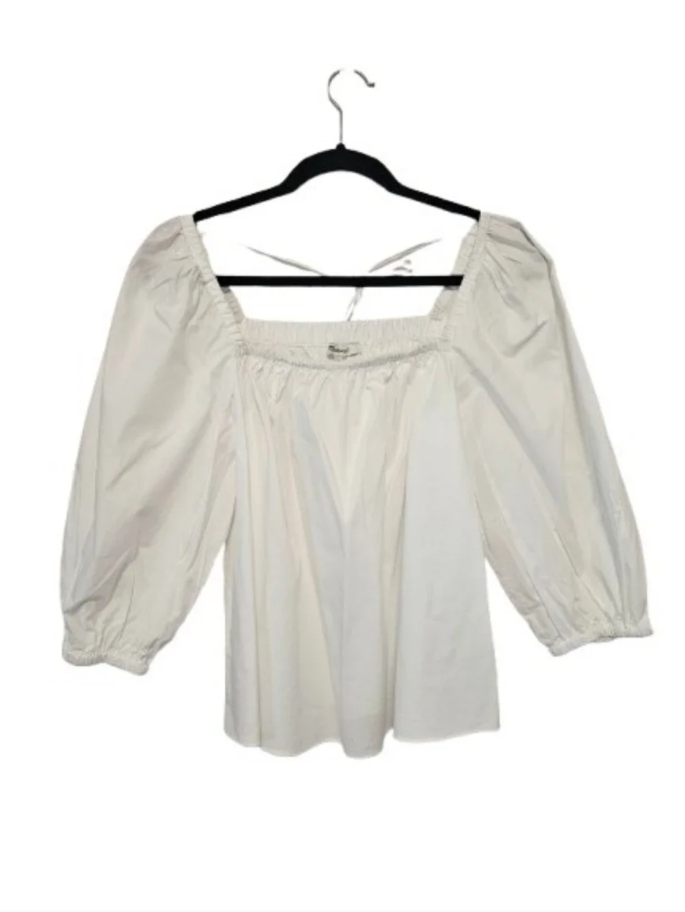 Madewell White Puff Sleeve Square Neck Women's Top Size 2 New with tags